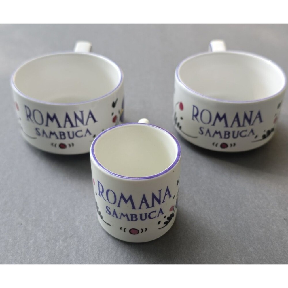 Set of 3 Romana Sambuca Coffee Espresso Cup Italy Cups